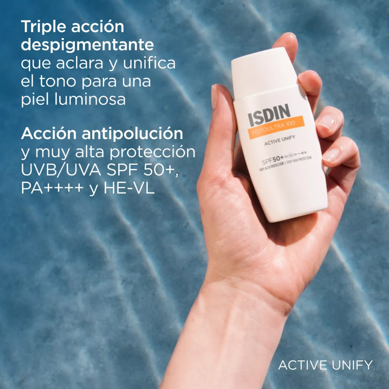 Isdin Foto Ultra 100 Active Unify Sin Color Spf50+ 50ml Fluido Facial - Imagen 4