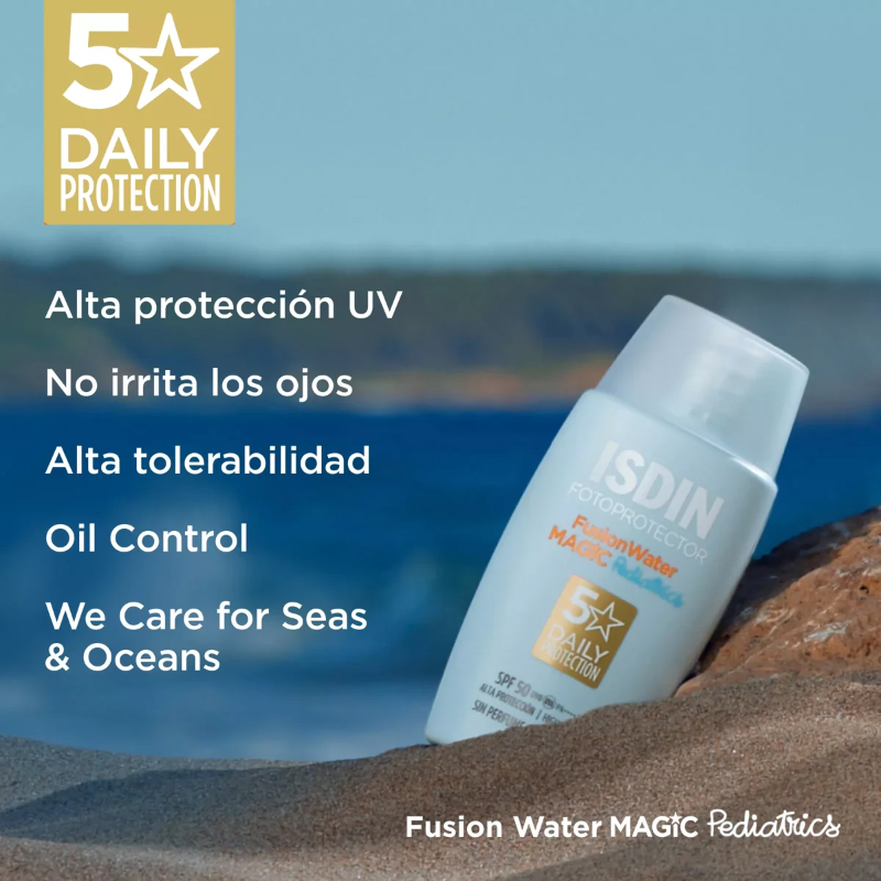 Isdin Fotoprotector Fusion Water Magic Pediatrics Spf50 50ml Crema Facial - Imagen 5