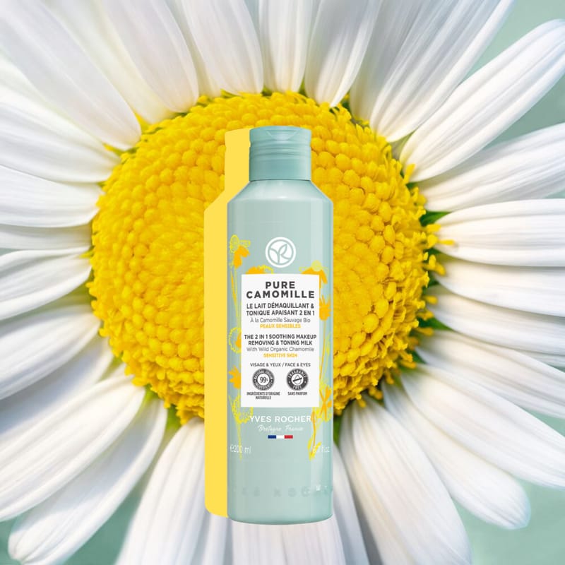 Yves Rocher Pure Camomille Leche Desmaquillante Y Tónico Calmante 2 En 1 200ml - Imagen 3
