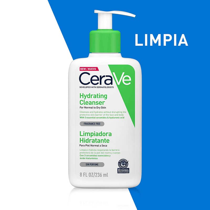Cerave Limpiador Hidratante Piel Seca 236ml Locion Facial Y Corporal - Imagen 4