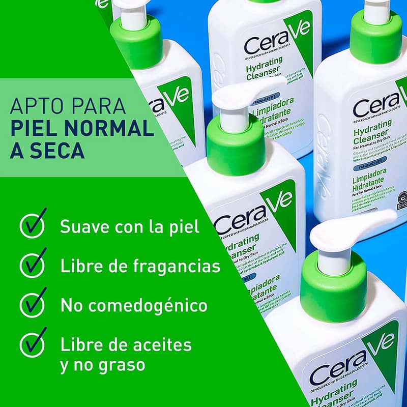 Cerave Limpiador Hidratante Piel Seca 236ml Locion Facial Y Corporal - Imagen 6