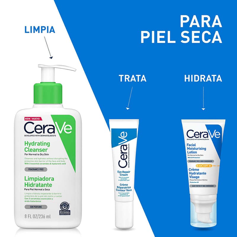 Cerave Limpiador Hidratante Piel Seca 236ml Locion Facial Y Corporal - Imagen 10