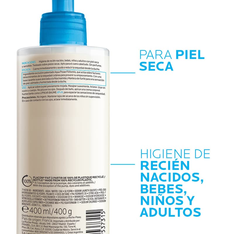 Lrp Lipikar Syndet Piel Atópica Ap+ 400ml Gel Corporal - Imagen 7