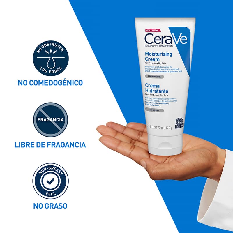 Cerave Hidratante Piel Seca A Muy Seca 177ml Crema Facial Y Corporal - Imagen 5