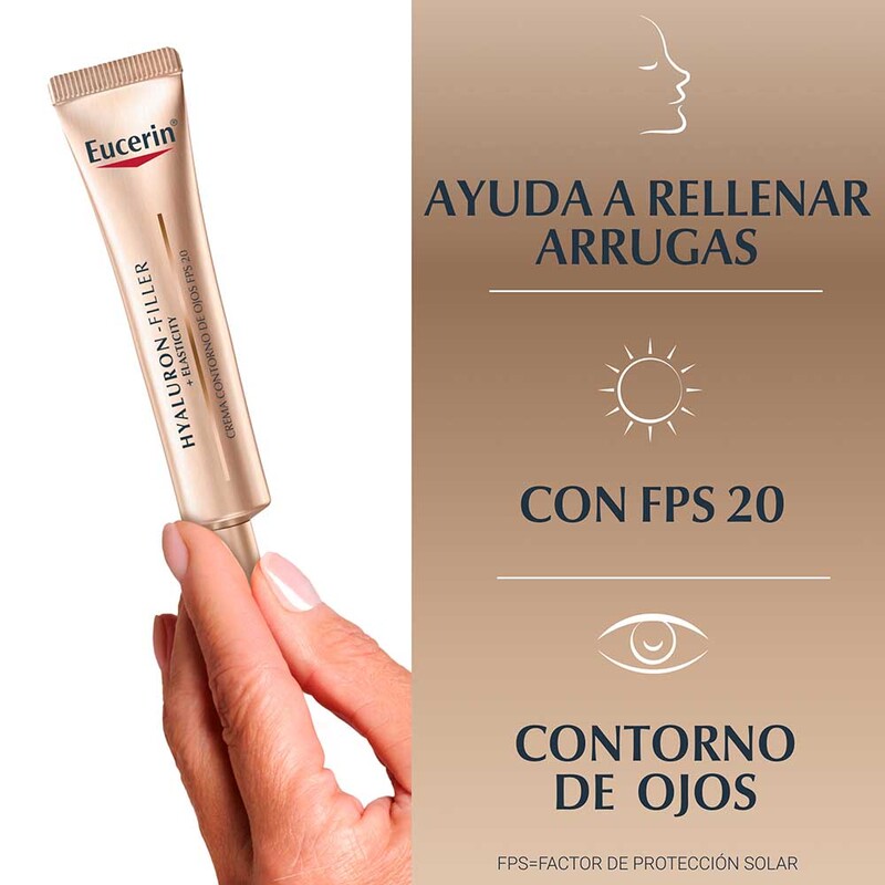 Eucerin Hyaluron Filler+elasticity Anti Edad Contorno De Ojos Spf20 15ml Crema - Imagen 2