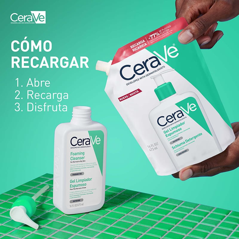 Cerave Refill Gel Limpiador Espumoso 473 Ml - Imagen 4