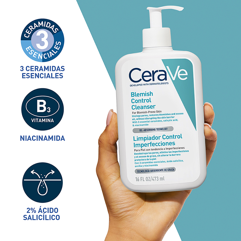 Cerave Limpiador Control Imperfecciones 473 Ml - Imagen 2